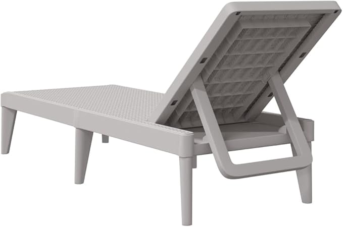 Foldable Sun Lounger Outdoor Chaise 73x24x11in Polypropylene Poolside Recliner Grey Lightweight Beach Lounge Chair for - Photo 6
