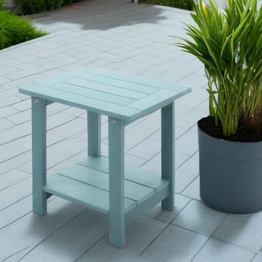 Double Adirondack Side Table Weather Resistant, Outdoor Rectangular End Table for Adirondack Chair, Aruba - Photo 2