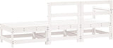 3-Piece Outdoor Sectional Wood Lounge Set, White Rustic Solid Pine - Photo 3