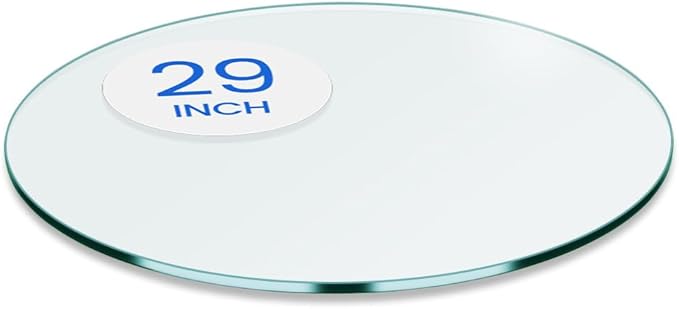 Dulles Glass 29 inch Round Glass Table Top - Tempered - 1/4" Thick Glass Surface, Safe Flat Polished - Photo 1