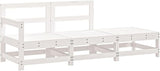 3-Piece Outdoor Sectional Wood Lounge Set, White Rustic Solid Pine - Photo 2