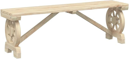 Garden Bench Set of 2 Brown Solid Fir Wood Standard Seats 2 Patio Seating Patio Chair for Backyard Poolside