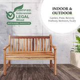 EcoDecors Hampstead 51 inch Heath Outdoor Bench Teak Wood Garden Bench for Patio with Armrests and Backrest for Indoor - Photo 6