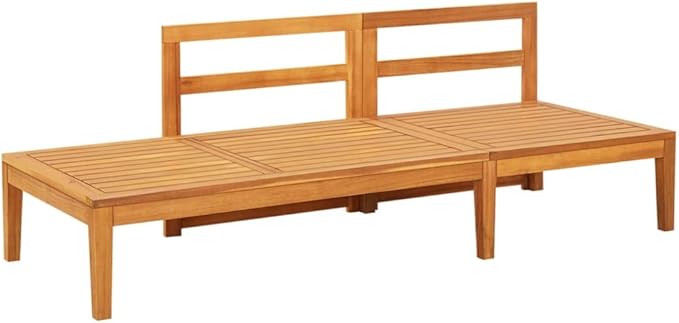 Patio Bench with Table Dark Gray Cushions Solid Acacia Wood Outdoor Chairs Furniture Outdoor Patio Furniture Set - Photo 6