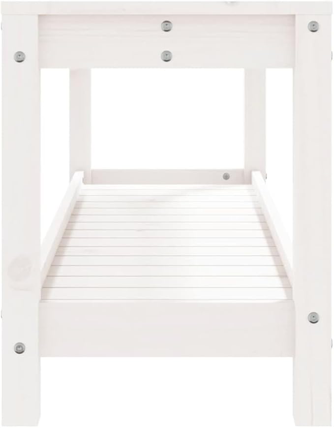 vidaXL Garden Bench White Solid Pine Wood Standard Garden Bench