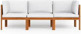 3-Seater Acacia Wood Garden Sofa with Weather-Resistant Cushions - Photo 3