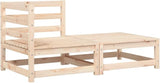 Solid Pine Wood Patio Sectional Sofa with Cushions & Footstool - Photo 4