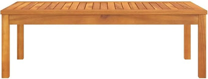 Solid Acacia Wood Coffee Table Rectangular Brown Indoor Outdoor Furniture for Patio Garden Living Room