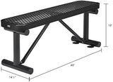 Global Industrial 4'L Heavy Duty Expanded Metal Mesh Flat Bench with Steel Frame, Portable Outdoor Bench - Photo 2
