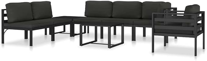 Outdoor Coffee Table 23.6 inch Square Aluminum Side Table in Anthracite, Lightweight Modular Accent for Small Patio - Photo 9