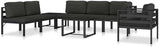 Outdoor Coffee Table 23.6 inch Square Aluminum Side Table in Anthracite, Lightweight Modular Accent for Small Patio - Photo 9