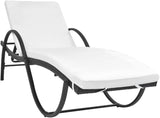 Sun Lounger Set of 3, Adjustable Outdoor Patio Furniture with Black Steel Frame & PE Rattan - Photo 2