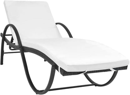 Sun Lounger Set of 3, Adjustable Outdoor Patio Furniture with Black Steel Frame & PE Rattan, Modern Garden Chaise Lounge for Poolside, Balcony, Durable Weather-Resistant Relaxation
