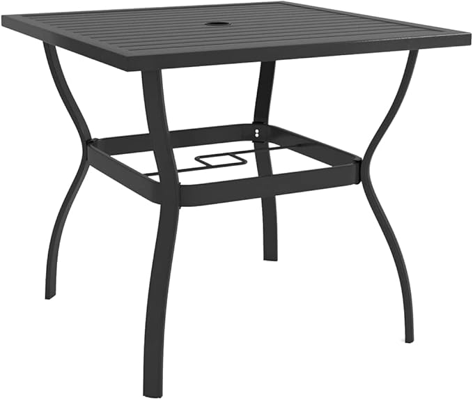 Outdoor Small Table Patio Furniture Outside Table Patio Side Tables Patio Table Anthracite 32.1"x32.1"x28.3" Steel