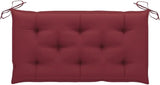 Solid Teak Wood Patio Bench with Wine Red Cushion, Outdoor Garden Bench for Patio Porch Deck Balcony - Photo 6