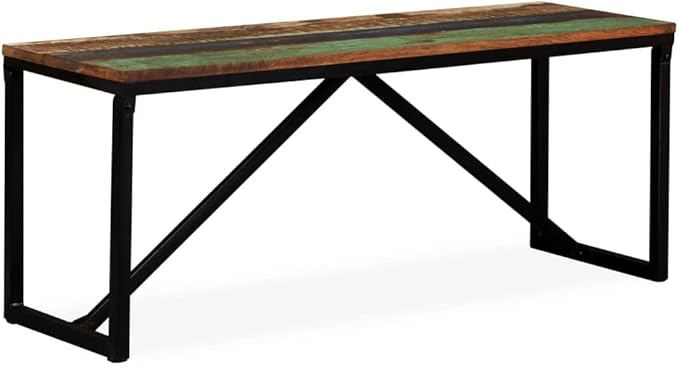 Bench,Entryway Bench,Bedroom Bench,Dining Bench,Window Bench,Indoor Bench,Backyard Bench, for Patio, Backyard, Garden, Hallway and Dining Room,Solid Reclaimed Wood 43.3"x13.8"x17.7"