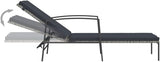 Large Grey Sun Lounger with Cushions, Adjustable Reclining Outdoor Chaise Lounge Chair - Photo 7