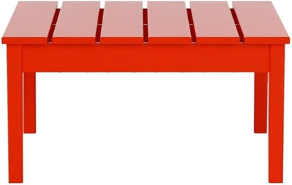 Costaelm Outdoor Side Tables for Patio, Small Patio Conversation Table Weather Resistant Coffee Table, Small Square Table Outdoor End Tables for Porch, Balcony, Poolside, Deck, Red