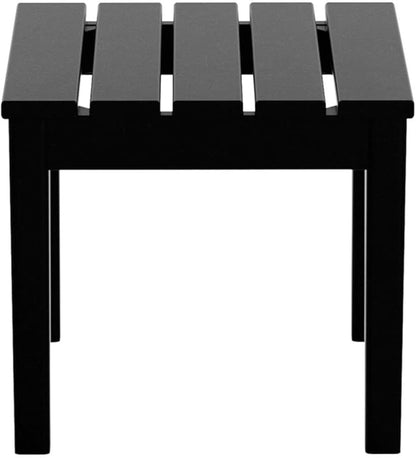 Costaelm Small Outdoor Side Table, Patio End Table Weather Resistant Outdoor Coffee Table, Square Conversation Table for Indoor, Porch, Balcony, Garden, Poolside, Deck, Black