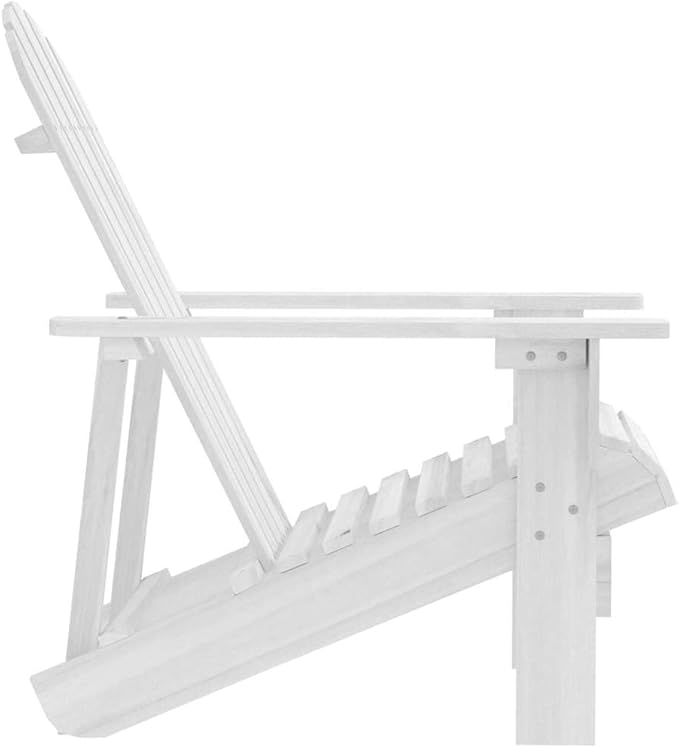 vidaXL Outdoor Solid Wood Patio Chair in White - Classic Design, Weather- Hardwood and Firwood Construction, Ideal for Garden, Patio, or Deck.