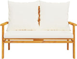 Solid Acacia Wood Garden Sofa Bench with Oiled Finish and Polyester Cushions for Outdoor Seating - Photo 5