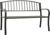 Durable Garden Bench Rectangular Contemporary Steel Frame Outdoor Seating 49.2 Inch Long Sleek Grey Finish Powder - Photo 1
