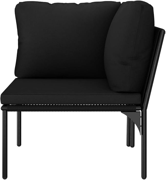 vidaXL 6-Piece Weather-Resistant Patio Lounge Set with Cushions - Elegant Outdoor PVC and Powder-Coated Steel Sectional - Photo 5