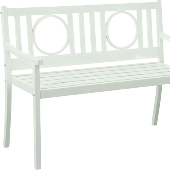HomeRoots 45" White Metal Garden Patio Bench