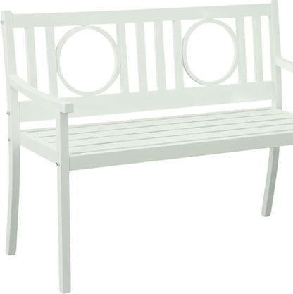 HomeRoots 45" White Metal Garden Patio Bench