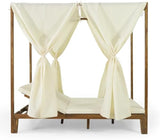Christopher Knight Home Kenzie Acacia Wood Outdoor Daybed with Canopy, Double Chaise Lounge Chair Outdoor with Cushion - Photo 4