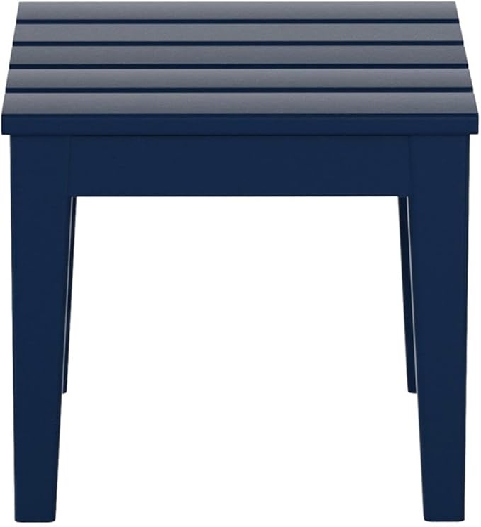 Costaelm Small Outdoor Side Table, Patio End Table Weather Resistant Outdoor Coffee Table, Square Conversation Table for Indoor, Porch, Balcony, Garden, Poolside, Deck, Navy Blue