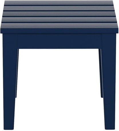Costaelm Small Outdoor Side Table, Patio End Table Weather Resistant Outdoor Coffee Table, Square Conversation Table for Indoor, Porch, Balcony, Garden, Poolside, Deck, Navy Blue