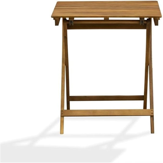 East West Furniture BSETQNA Patio Dining Table Outdoor - an Oval Acacia Wood Table, 26x26 Inch, Natural Oil