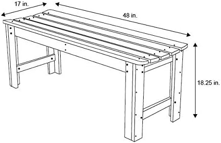 Shine Company Outdoor Wooden Backless Patio Garden Bench, 4 Ft, Natural