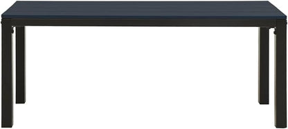 Garden Bench, Rectangular Vintage Steel Outdoor Bench 43.3 Inch WPC Surface Metal Bench for Garden Patio Balcony