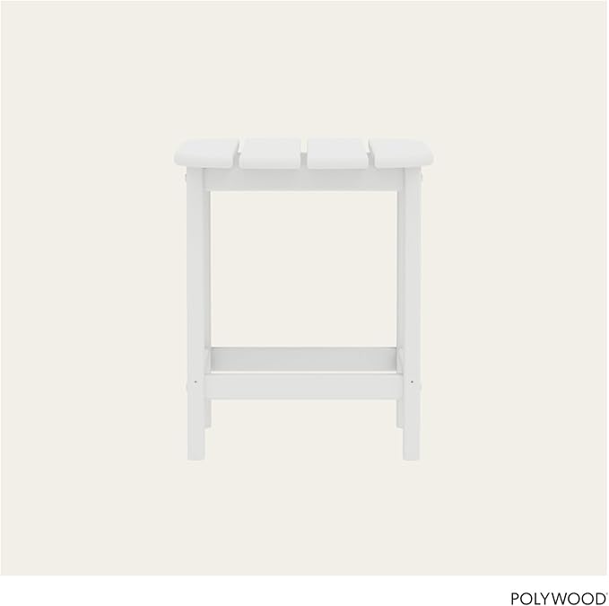 POLYWOOD SBT18WH South Beach 18" Outdoor Side Table, White
