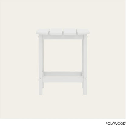 POLYWOOD SBT18WH South Beach 18" Outdoor Side Table, White