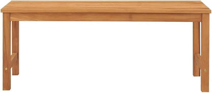 vidaXL Patio Bench, Indoor/Outdoor Bench for Entryway Garden Park Potting Picnic, Solid Teak Wood, Easy Assembly, 44.9" x 15.7" x 17.7" Brown