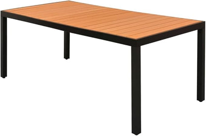 vidaXL Outdoor Table - Weather- Patio Furniture with WPC Top and Aluminum Frame | Ideal for Garden, Terrace, and Patio | Sturdy and Durable | Brown