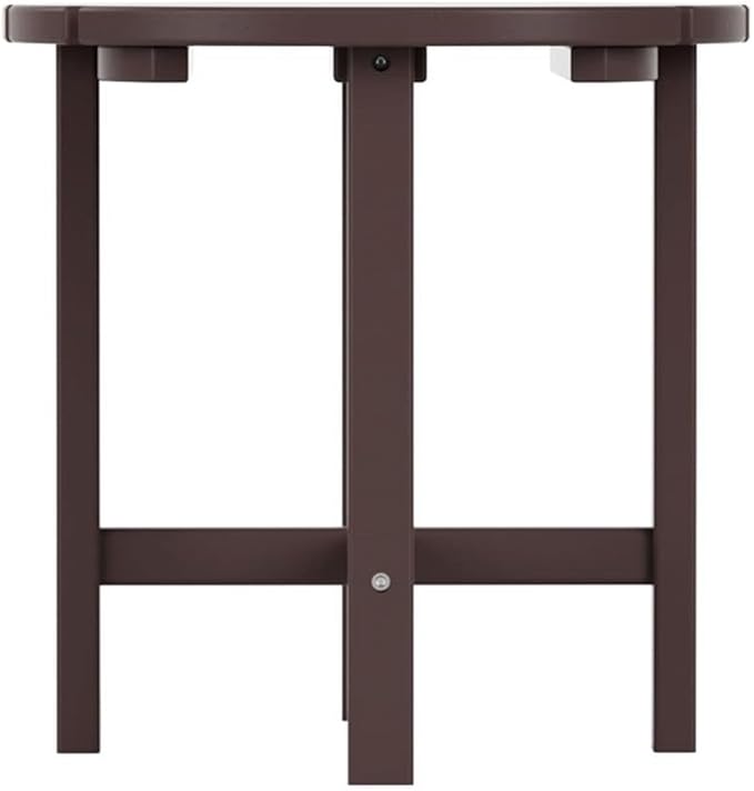Costaelm Round Outdoor Side Tables, Adirondack Patio Tables for Outside, HDPE Patio End Table Weather Resistant, Balcony Table for Pool, Seaside, Backyard, Porch, Indoor Companion, Dark Brown