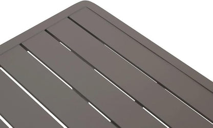 Brown Metal Outdoor Coffee Table for Patio, Rectangular Design with Durable Frame, Coffee Table for Outside Relaxation and Dining