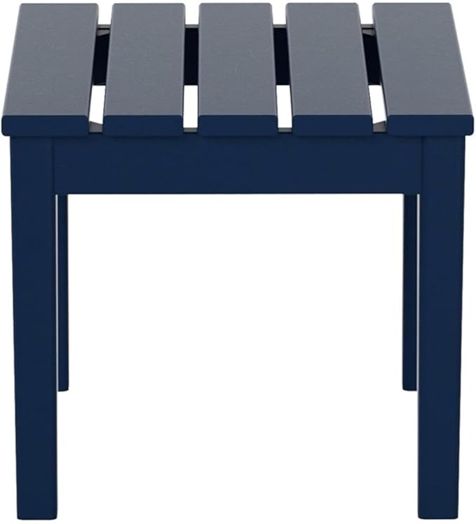 Costaelm Small Outdoor Side Table, Patio End Table Weather Resistant Outdoor Coffee Table, Square Conversation Table for Indoor, Porch, Balcony, Garden, Poolside, Deck, Navy Blue