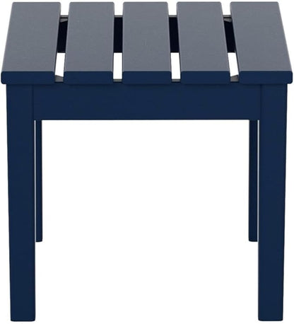Costaelm Small Outdoor Side Table, Patio End Table Weather Resistant Outdoor Coffee Table, Square Conversation Table for Indoor, Porch, Balcony, Garden, Poolside, Deck, Navy Blue