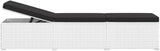 Sun Lounger White PE Rattan Patio Chaise Lounge Patio Sunbed for Pool Outside 76.8 in x 23.6 in x 12.2 - Photo 6