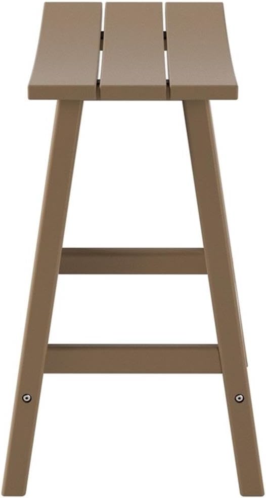 Costaelm 24" Height Outdoor Bar Stools, All-Weather Bar Stools, Adirondack Poly Patio Bar Stool for Patio, Deck, Kitchen Counter and Garden, Weathered Wood