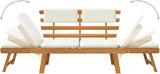 Garden Bench Deck Bench Patio Bench with Cushions 2-in-1 74.8" Solid Acacia Wood - Photo 7