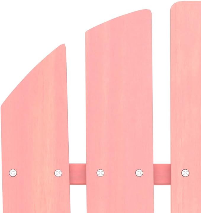Pink Adirondack Chair with Ottoman Solid Fir Wood Detachable Garden Chair Decor for Outdoor Patio Balcony Relaxation 4 - Photo 7