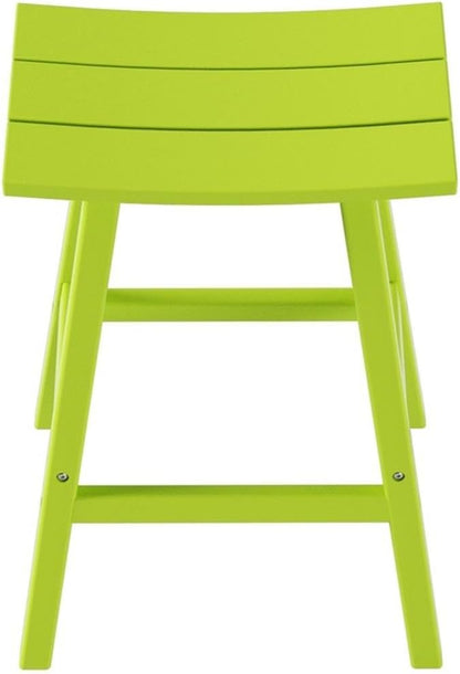 Costaelm All-Weather Outdoor Bar Stools, 29" Height Patio Stools & Bar Chairs, Adirondack Poly Patio Bar Stool for Patio, Deck, Kitchen Counter and Garden, Lime