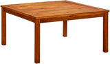33.5in Solid Acacia Wood Square Coffee Table Oiled Brown Outdoor Patio Dining for Garden Balcony Small Deck Backyard Use - Photo 1