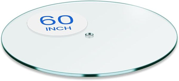 Dulles Glass 60 inch Round Glass Table Top Center Hole - Tempered - 1/4" Thick Glass Surface, Safe Flat Polished - Photo 1